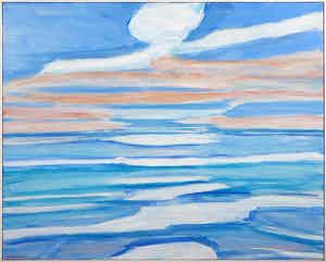 Paul Overhaus - Acryl op doek, Zonsondergang - Ingelijst (Groot) verkocht voor € 1!