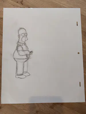 Matt Groening - Originele productietekening The Simpsons Homer + certificaat kopen? Bied vanaf 100!