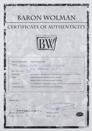 Baron Wolman - Foto, Frank Zappa, Laurel Canyon Los Angeles, 1968 kopen? Bied vanaf 200!