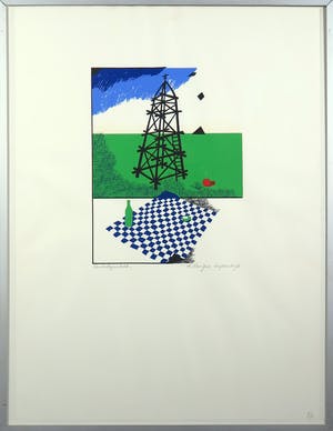 Renaud Levigne - Zeefdruk, Landschapsstilte - Ingelijst kopen? Bied vanaf 35!
