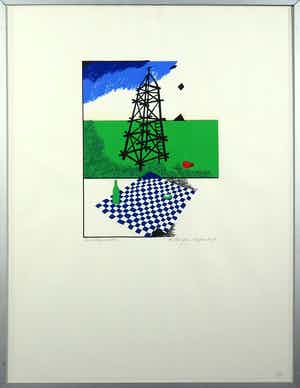 Renaud Levigne - Zeefdruk, Landschapsstilte - Ingelijst verkocht voor € 35!