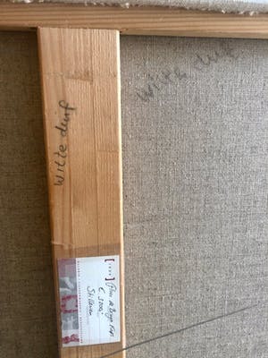 Floor de Bruyn Kops - Witte Duif - zacht pastelkleurig olieverf met goud verf 120x100 kopen? Bied vanaf 295!