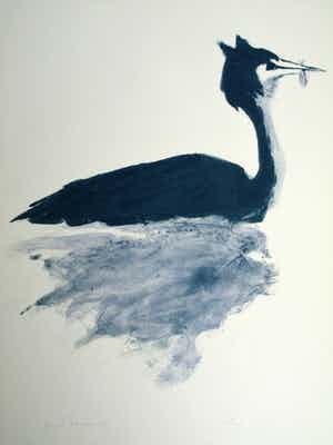 Mart Kempers - Zeefdruk VOGEL Handgesigneerd. verkocht voor € 70!