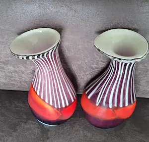 Murano Glas - Set van 2 vazen, onbeschadigd kopen? Bied vanaf 150!