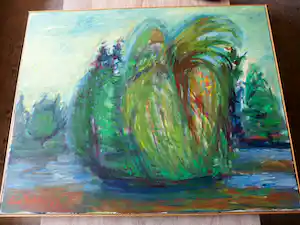Agnes van den Brandeler - Schilderij, Eiland in park Hengelo Gld. verkauft für € 90!