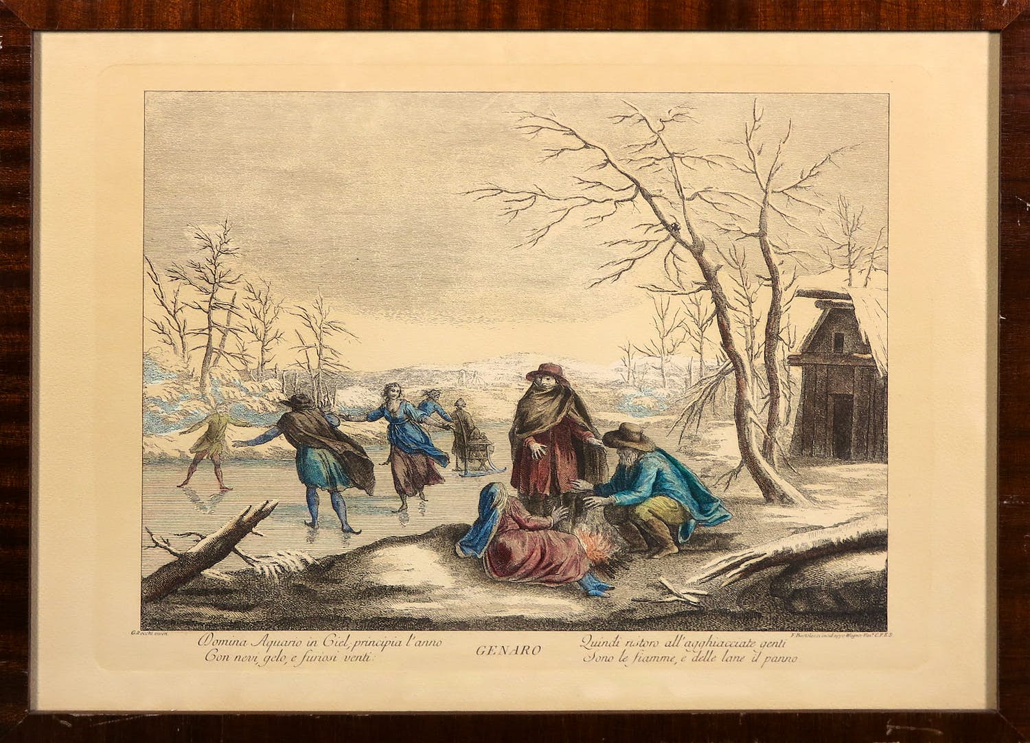 Francesco Bartolozzi - Ingekleurde gravure, Genaro verkocht voor € 1!