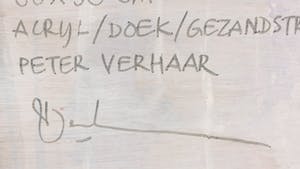 Peter Verhaar - Acryl op doek op hout en gezandstraald glas, Face Value IV - Ingelijst kopen? Bied vanaf 35!