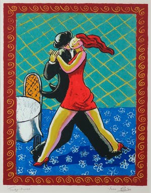 Jacques Tange - Zeefdruk, Tango dinner - Ingelijst kopen? Bied vanaf 70!