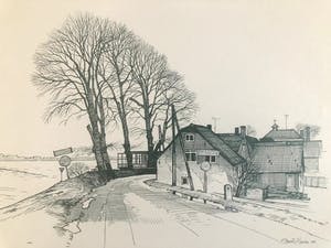 Gerrit Neven - Ammerstol - Tekening, Ingelijst kopen? Bied vanaf 140!