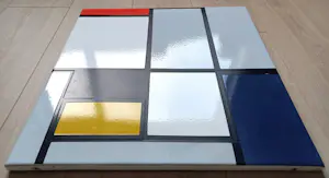 Piet Mondriaan - Tableau No. III, with Red, Black,Yellow,Blue and Gray, emaille op metaal (unica) kopen? Bied vanaf 495!