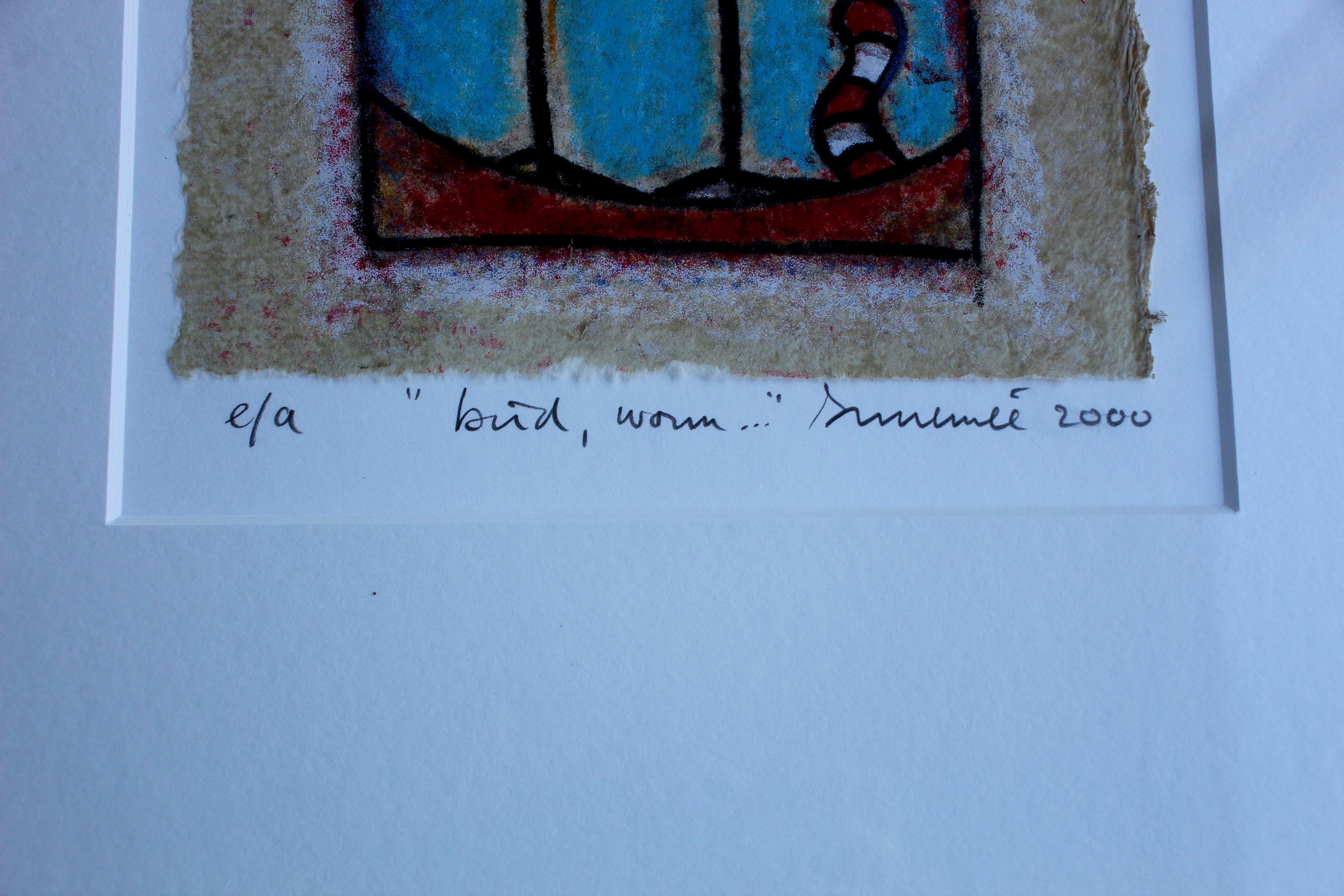 Hans Innemee - ingelijste zeefdruk: Bird, Worm - 2000 kopen? Bied vanaf 150!