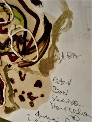 Niet of onleesbaar gesigneerd - Groot & Intrigerend "Action Painting" Abstract schilderij - gesigneerd kopen? Bied vanaf 10!