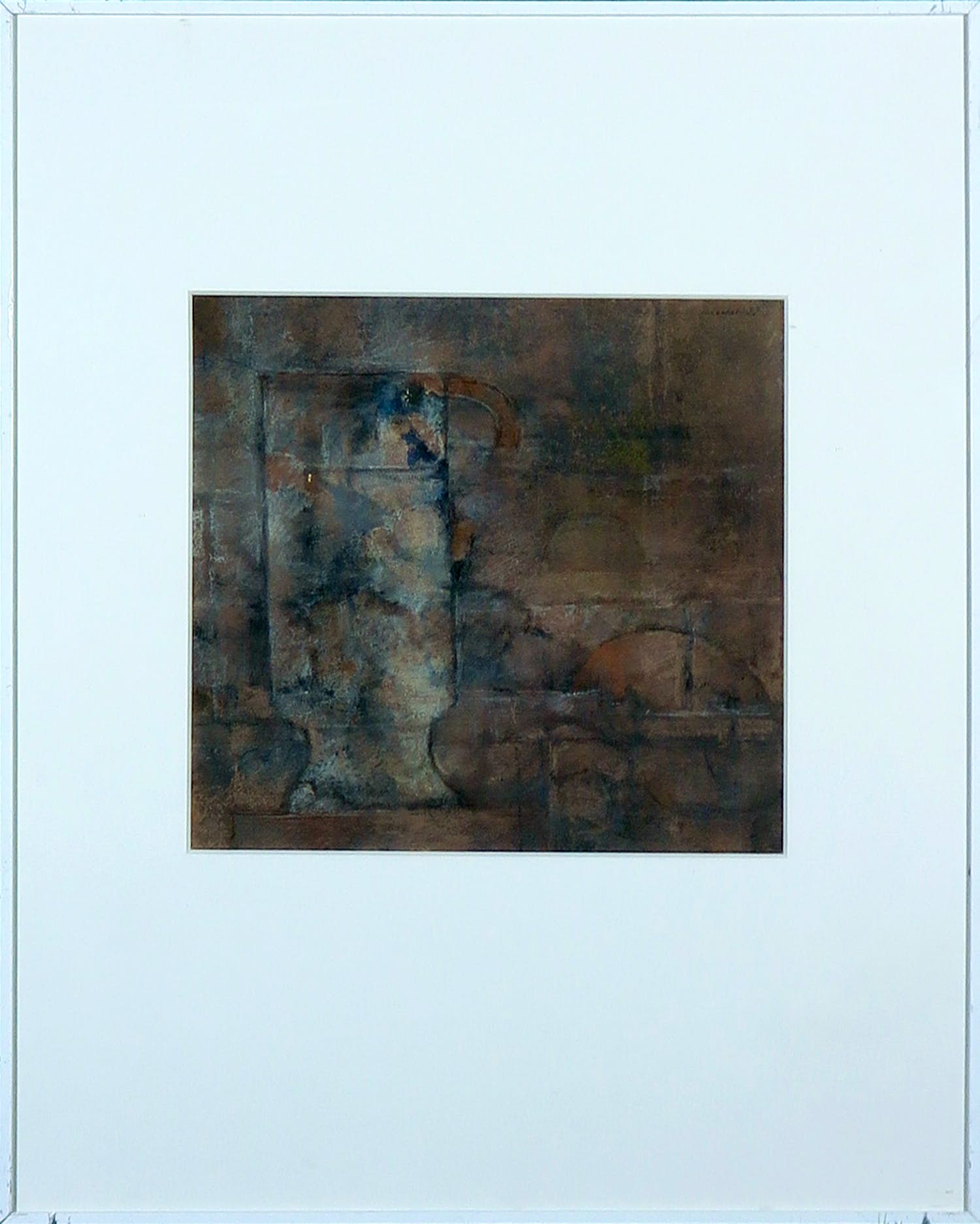 Jan Miechels - Gouache, Stilleven met kan - Ingelijst kopen? Bied vanaf 1!