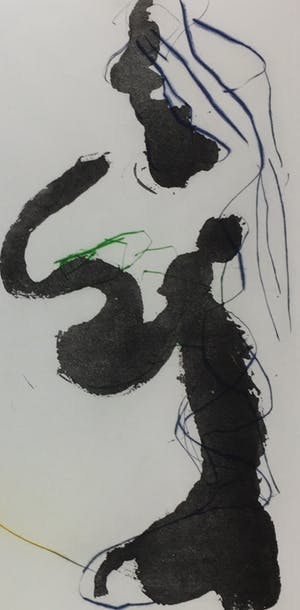 Ger Lataster - Kleurenets - 'Twee figuren' - 1988 (Oplage slechts 20 stuks!) kopen? Bied vanaf 149!