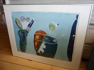 Piet Warffemius - zeefdruk: Telephone call from an island - 1990 kopen? Bied vanaf 40!