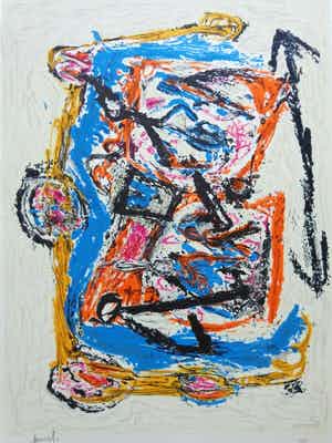 Jacques Doucet - COBRA / KLEURLITHO / 65x50cm / SIG verkocht voor € 60!
