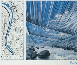 Christo - Handgesigneerd exemplaar Over the river - Ingelijst kopen? Bied vanaf 1!