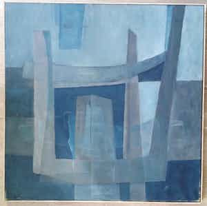 Fernay - Abstract. Blauwe figuren. 1972. verkocht voor € 149!