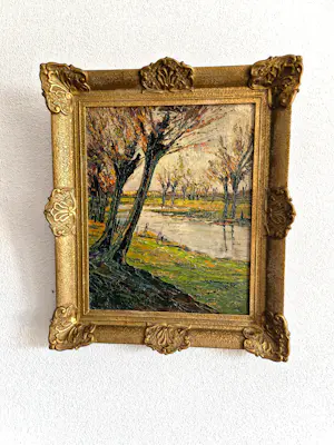 Peter van den Braken - Omstreeks 1950 -expressionistisch olieverf- herfstdag in de Betuwe - gesigneerd kaufen? Bieten Sie von 250!