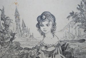 Harry Balm - potloodtekening + schilderij - beiden ingelijst kopen? Bied vanaf 40!