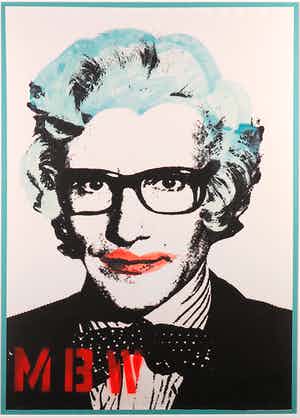 Mr. Brainwash - Zeefdruk + Aquarel - Zonder titel, Portret Yves Saint Laurent - Ingelijst verkocht voor € 1650!