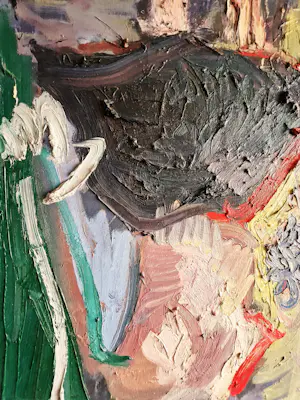 Niet of onleesbaar gesigneerd - jaren 50 of 60 - dik geschilderd olieverf - zwarte tulp - monogram kopen? Bied vanaf 1!