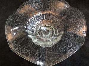 Barovier & Toso - gewelfde glazen schaal met luchtbellen - hoge voet kopen? Bied vanaf 50!