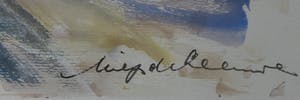 Miep de Leeuwe - Aquarel en krijt, Sinaï - Ingelijst (Groot) kopen? Bied vanaf 1!