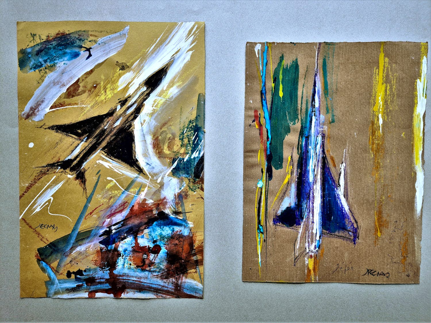 jacques-pecnard-twee-2-expressionistische-gemengde-technieken