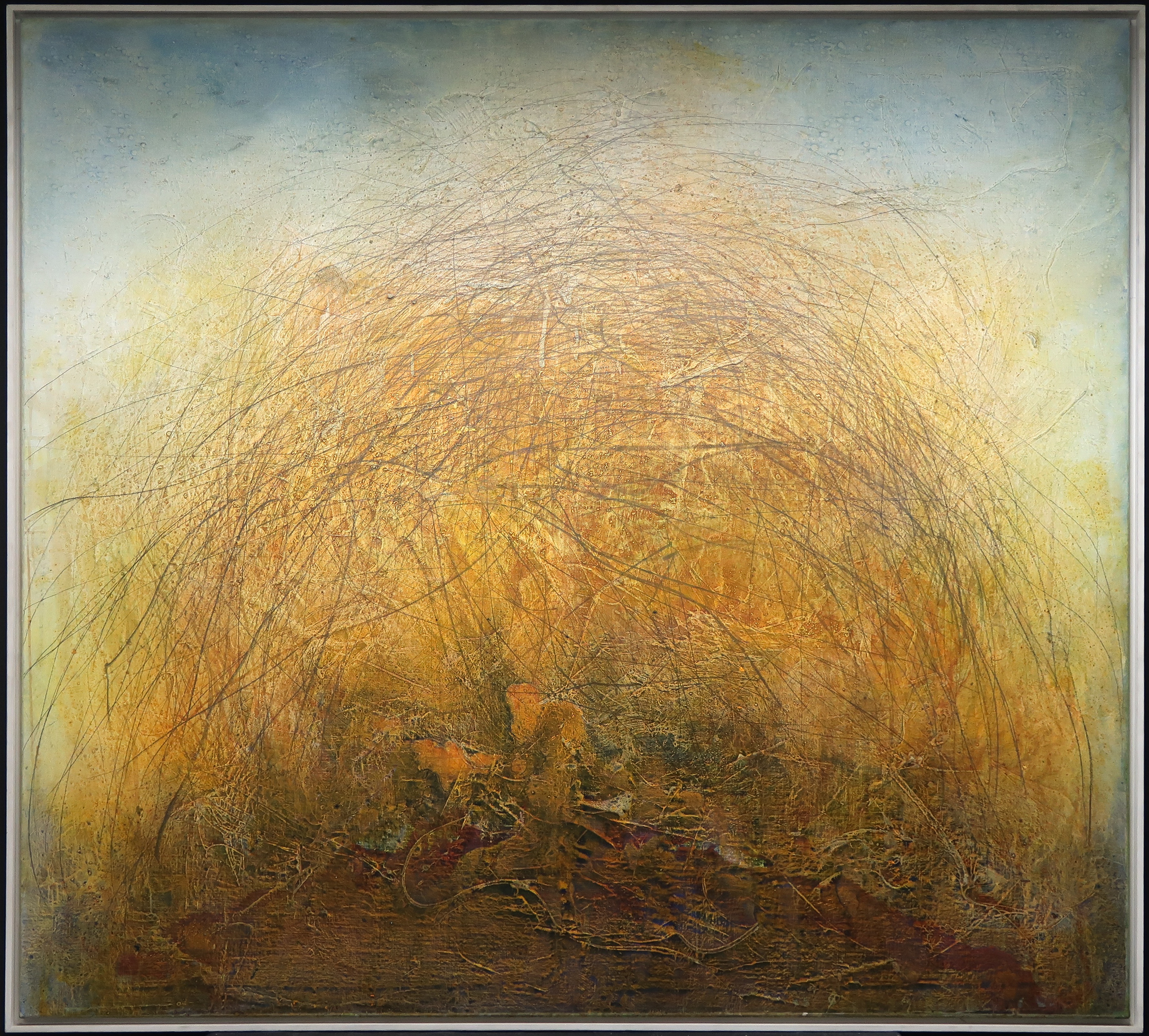 Eric Hirdes - Gemengde techniek op doek, Zonder titel - Ingelijst (Zeer groot) verkocht voor € 750!