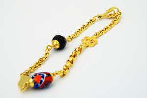 2523-  Surinaams 18 karaats geel-gouden zg. Alla Kondre armband - gekeurd verkocht voor € 180!