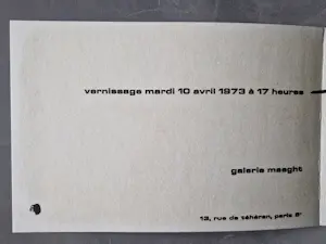 Joan Miro - originele 1973 uitnodiging + kleuren litho Galerie Maeght "Sobreteixims" kopen? Bied vanaf 68!