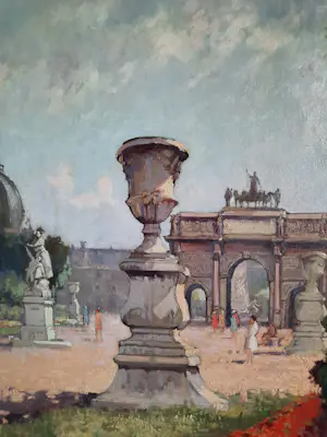 Henri van Os-Delhez - Tuilerieën en Arc de Triomphe du Carrousel, Parijs. kopen? Bied vanaf 340!