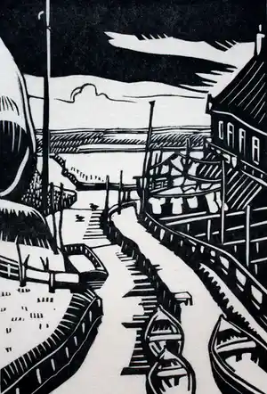 Andre van der Vossen - Houtsnede: Winter op Marken - 1928 verkauft für € 45!