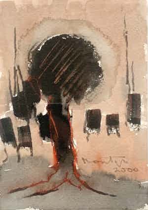 Jan Montyn - gemengde techniek - zonder titel - 2000 (LUXE INGELIJST) kopen? Bied vanaf 250!