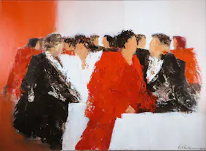 Wil Willemsen - Acryl op doek, Love is in the air - Ingelijst (Groot) kopen? Bied vanaf 500!