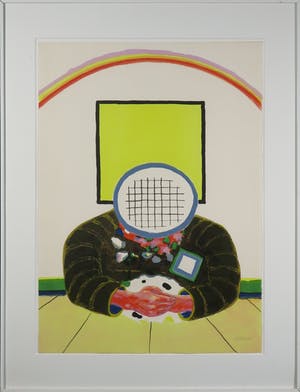 Roger Raveel - Zeefdruk, Dubbende man - Ingelijst (Groot) kopen? Bied vanaf 650!