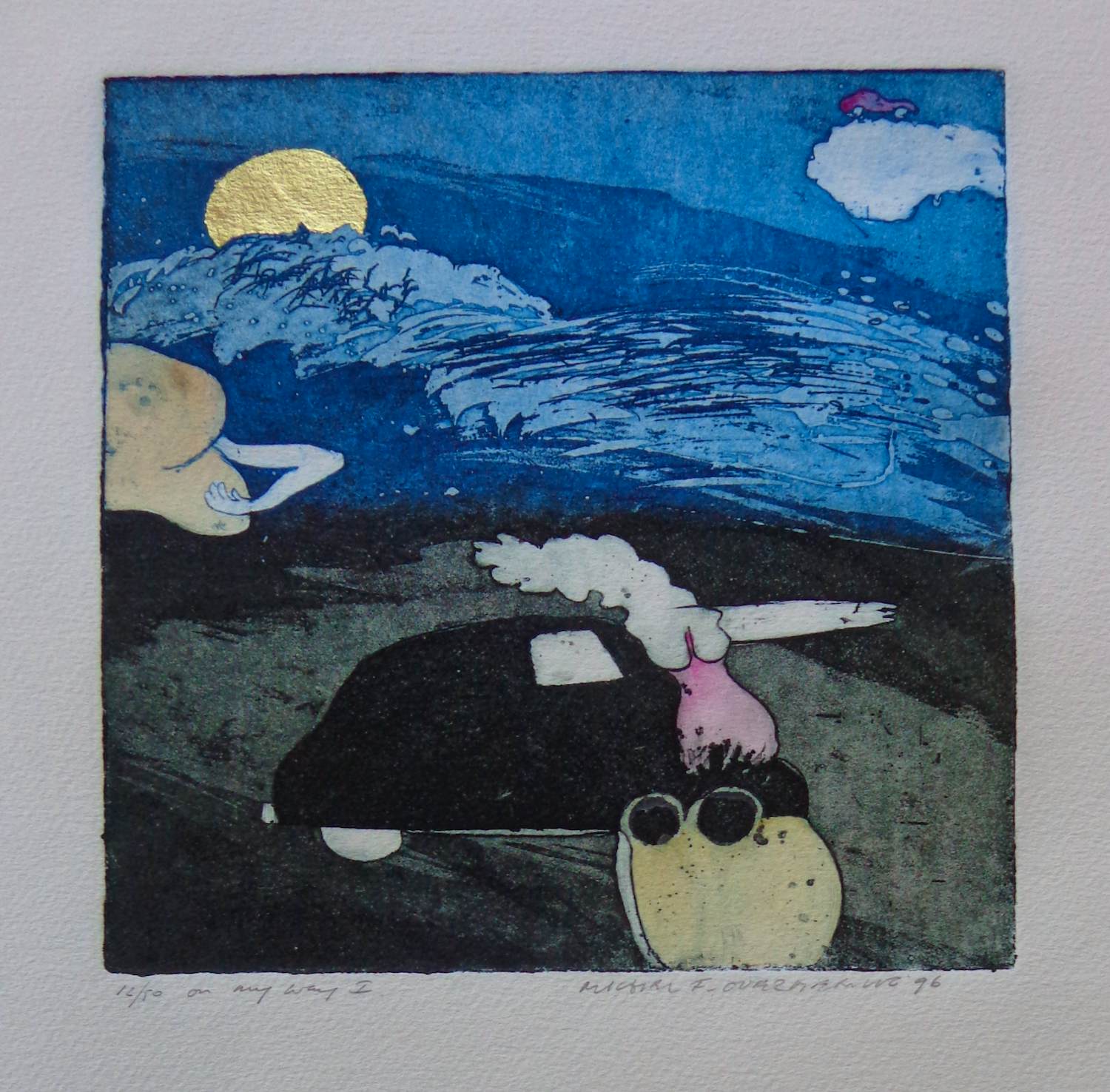 Michel van Overbeeke - ON MY WAY I / KLEURETS + GOUDDRUK / 65x50cm / SIG / 1996 kopen? Bied vanaf 35!