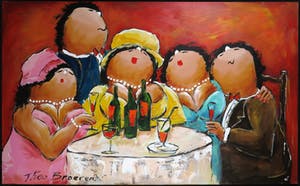 Theo Broeren - Acryl op doek, Een fijne avond (Zeer groot) kopen? Bied vanaf 1!