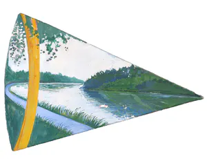 Chris Dagradi - Olieverf op doek op paneel, Schiekanaal kopen? Bied vanaf 1!