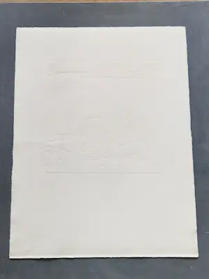 Rinne Mervel - een in 1982 en in kleine oplage (9/40) gemaakte reliëf kleuren Ets kopen? Bied vanaf 32!