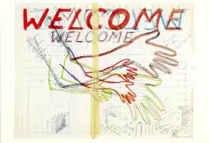 Bruce Nauman - tentoonstellingsaffiche: Welcome verkauft für € 15!