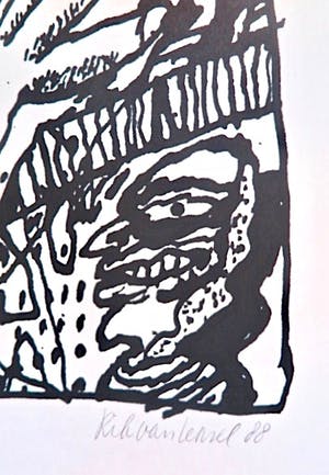 Rik van Iersel - Abstracte zwartwit Zeefdruk - in nieuwstaat - Zeldzaam - Kleine oplage kopen? Bied vanaf 1!