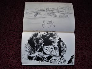 Gerard Schaperkotter - schetsboek jaren 60 in inkt / pastel en potlood - div. voorstellingen kopen? Bied vanaf 34!