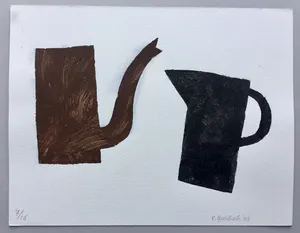 Klaas Gubbels - sjabloondruk 'Stilleven in Bruin en Zwart’ - 2006 - oplage 16 ex. kopen? Bied vanaf 285!