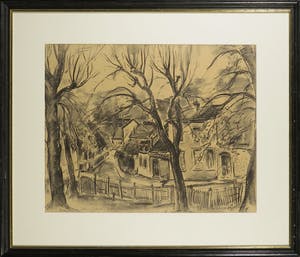 Karel Colnot - Houtskool, Dorpsstraat - Ingelijst kopen? Bied vanaf 120!