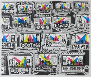 Koen Taselaar - Zeefdruk, Imaginary Bandland - Ingelijst (Groot) kopen? Bied vanaf 50!