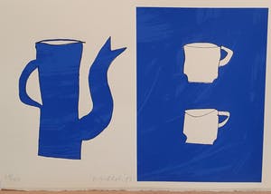 Klaas Gubbels - Blauwe kan met twee kopjes kopen? Bied vanaf 350!