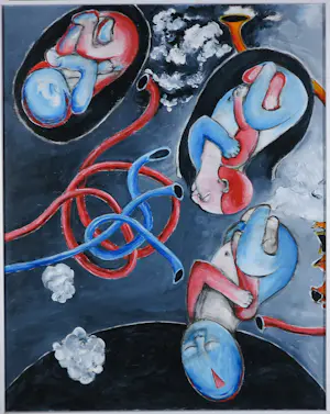 Sophie Mellema - Acryl op paneel, Leven en dood I (tweeluik) - Ingelijst (Groot) kopen? Bied vanaf 20!