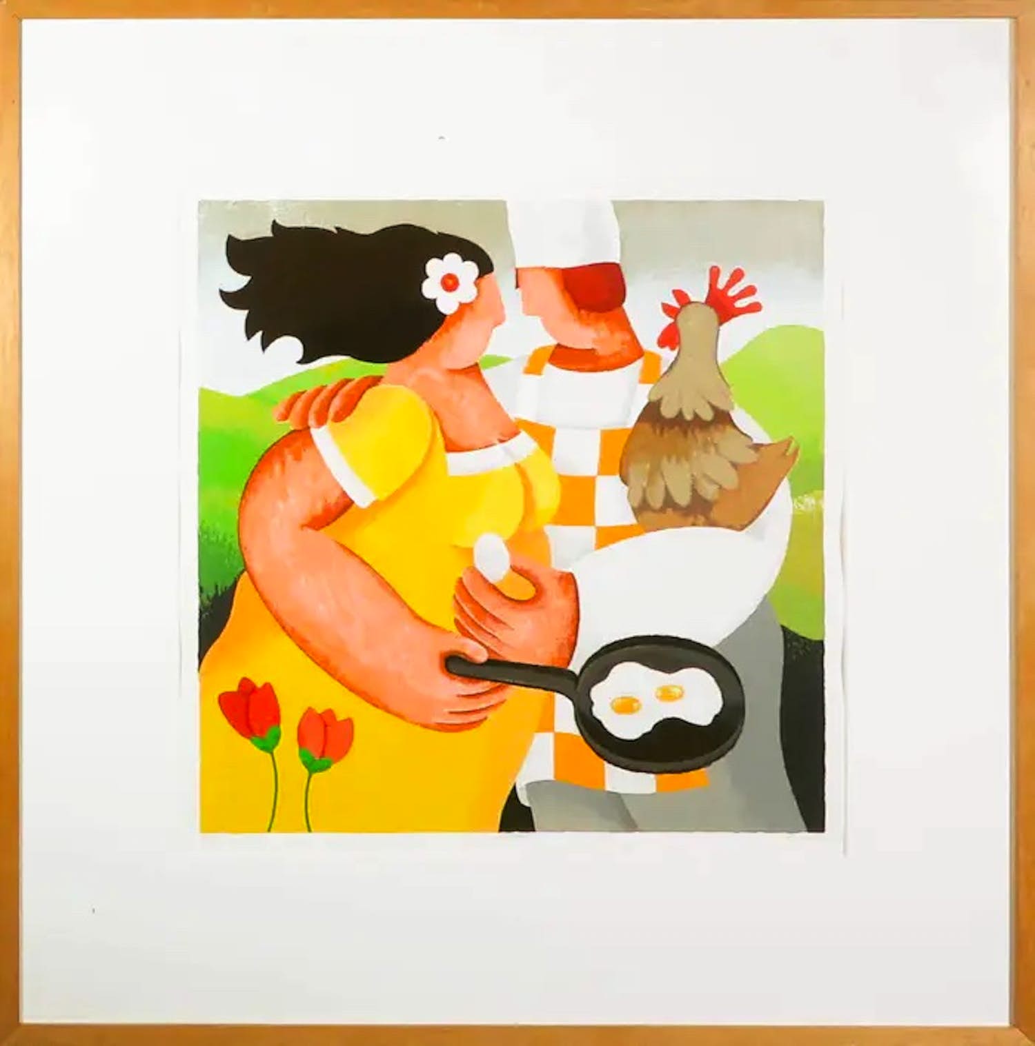 Yvonne Zomerdijk - Zeefdruk, Kakelvers - Ingelijst verkocht voor € 50!